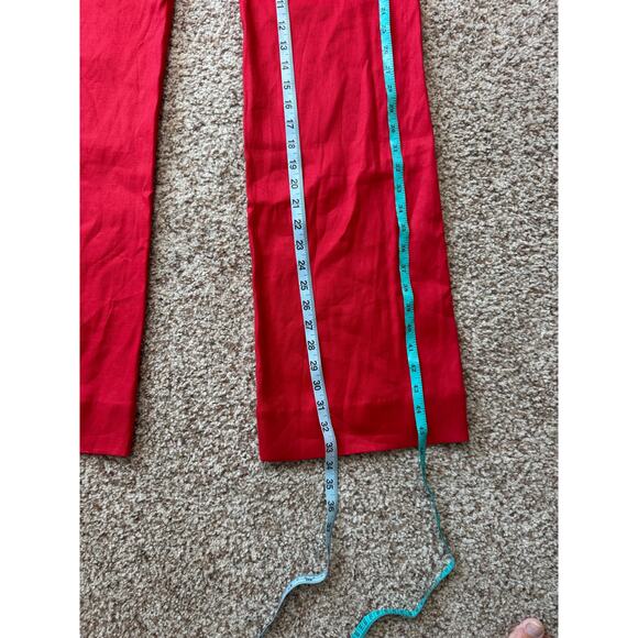 CABI Womans Jeans/Pants, Valentine Trouser, Perfect Red, 10 LONG/TALL, Linen - Picture 11 of 11